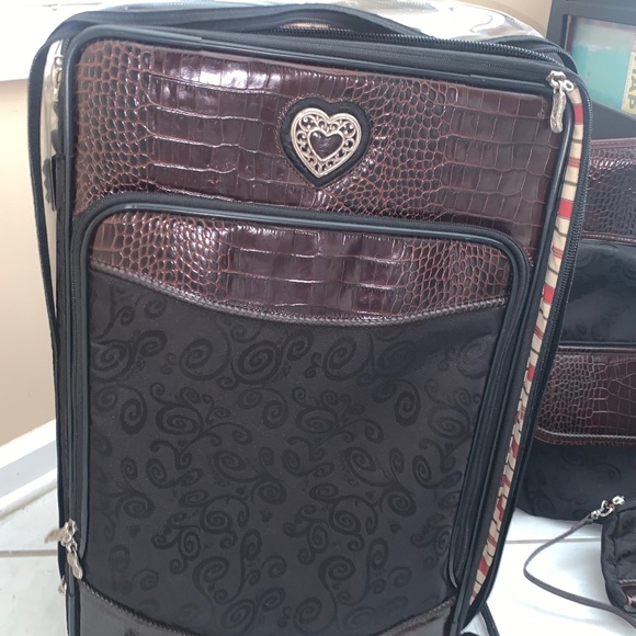 Brighton 2 Piece Vintage Suitcase with Cover - Picture 1 of 5